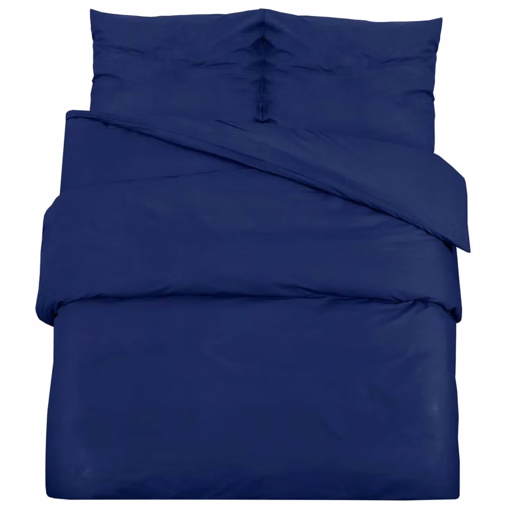 Berkfield Home Navy Blue Microfibre Duvet Cover and Pillowcase Set, W: 260 cm, H: 220 cm – 2