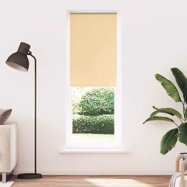 Berkfield Home Blackout Roller Blind in Beige, Thermal Insulating Polyester, W: 75 cm, H: 210 cm