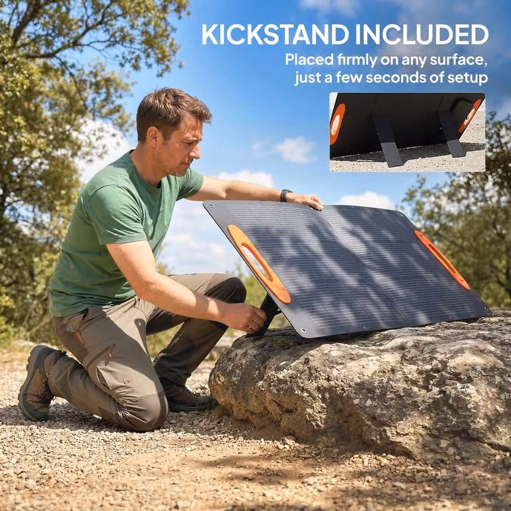 KORVIXA 100W Portable Solar Panel, Black – 4