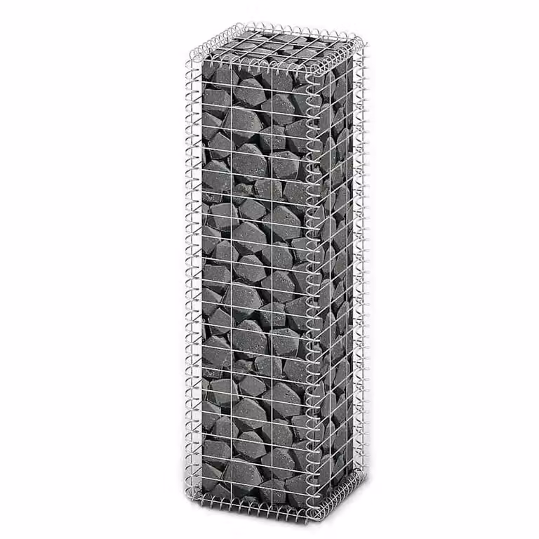 Berkfield Home Durable Galvanised Steel Gabion Basket with Lids in Silver, W/D/H: 100 x 30 x 30 cm