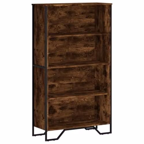 vidaXL Smoked Oak Bookcase in Brown, W/D/H: 80 x 31 x 137.5 cm – 1