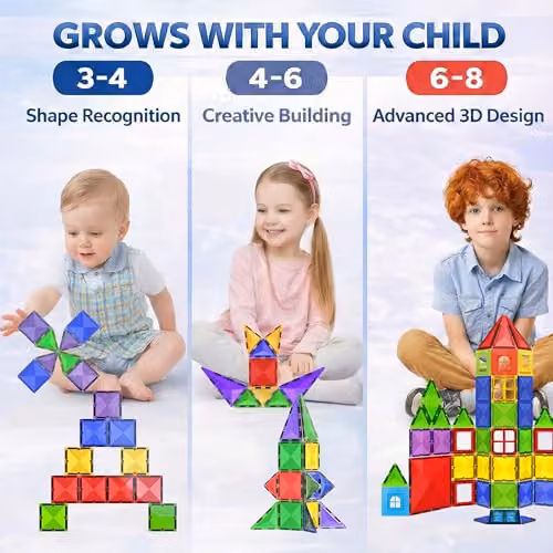 Desire Deluxe 57-Piece Multicolour Magnetic Building Tiles and Vehicle Set – 2