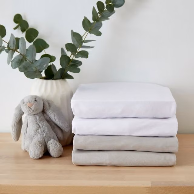 Martex White Cotton Jersey Baby Crib Fitted Sheet with All-Round Elastic and Oeko-Tex Standard 100 Certification