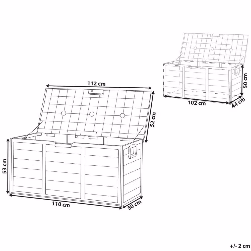 Wyld and Coco Grey Outdoor Storage Box with Handles and Castors W/D/H: 112 x 50 x 53 cm – 3