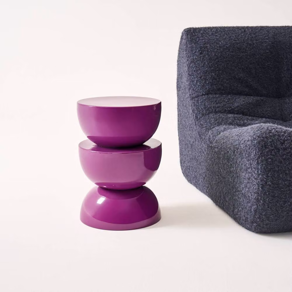 sweeek Purple Metal Coffee Table, Side Table or Bedside Table with Glossy Finish, W/D/H: 46.5 x 46.5 x 75 cm – 3