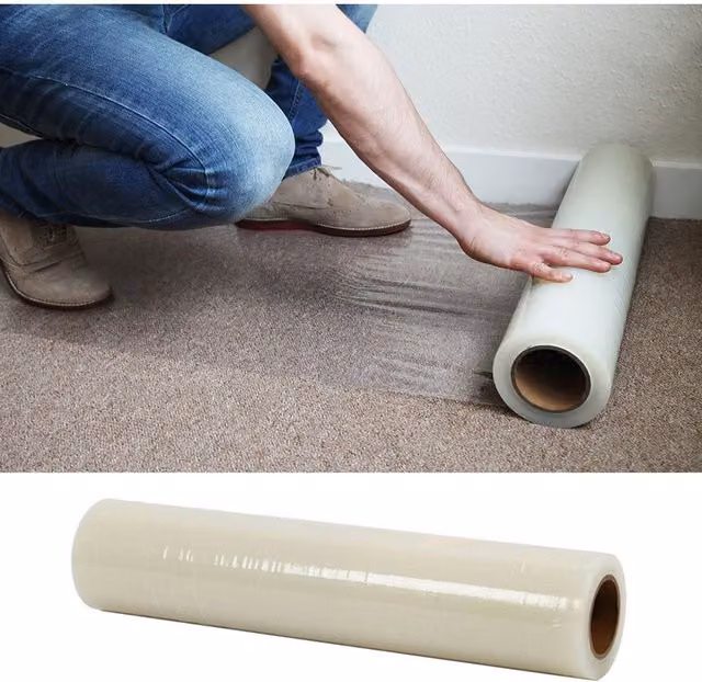 Living and Home Transparent Self Adhesive Protective Construction Film Roll, W: 60 cm, L: 25 m – 1
