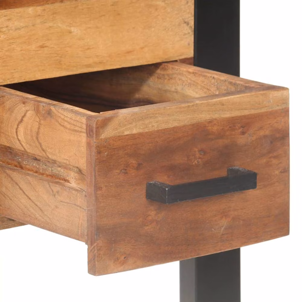 Berkfield Home Writing Desk in Brown Sheesham Wood Finish, W/D/H: 110 x 50 x 76 cm – 4