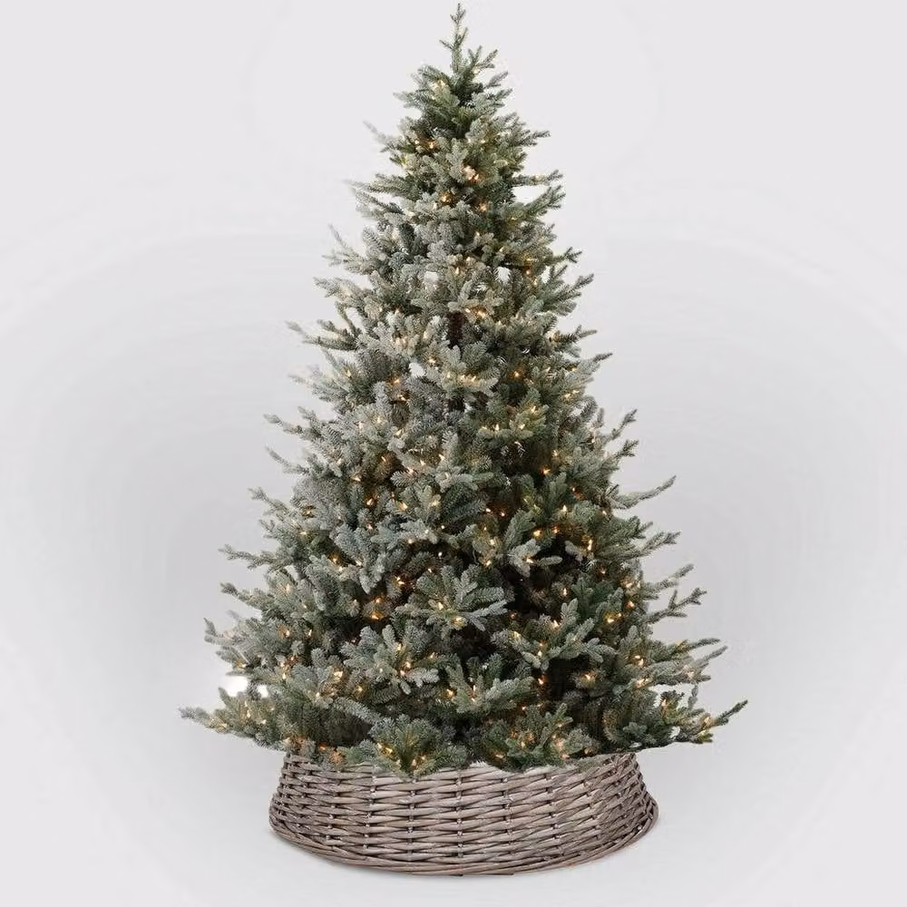SPETLEK Small Round Wicker Rattan Decoration Basket in Grey – 4