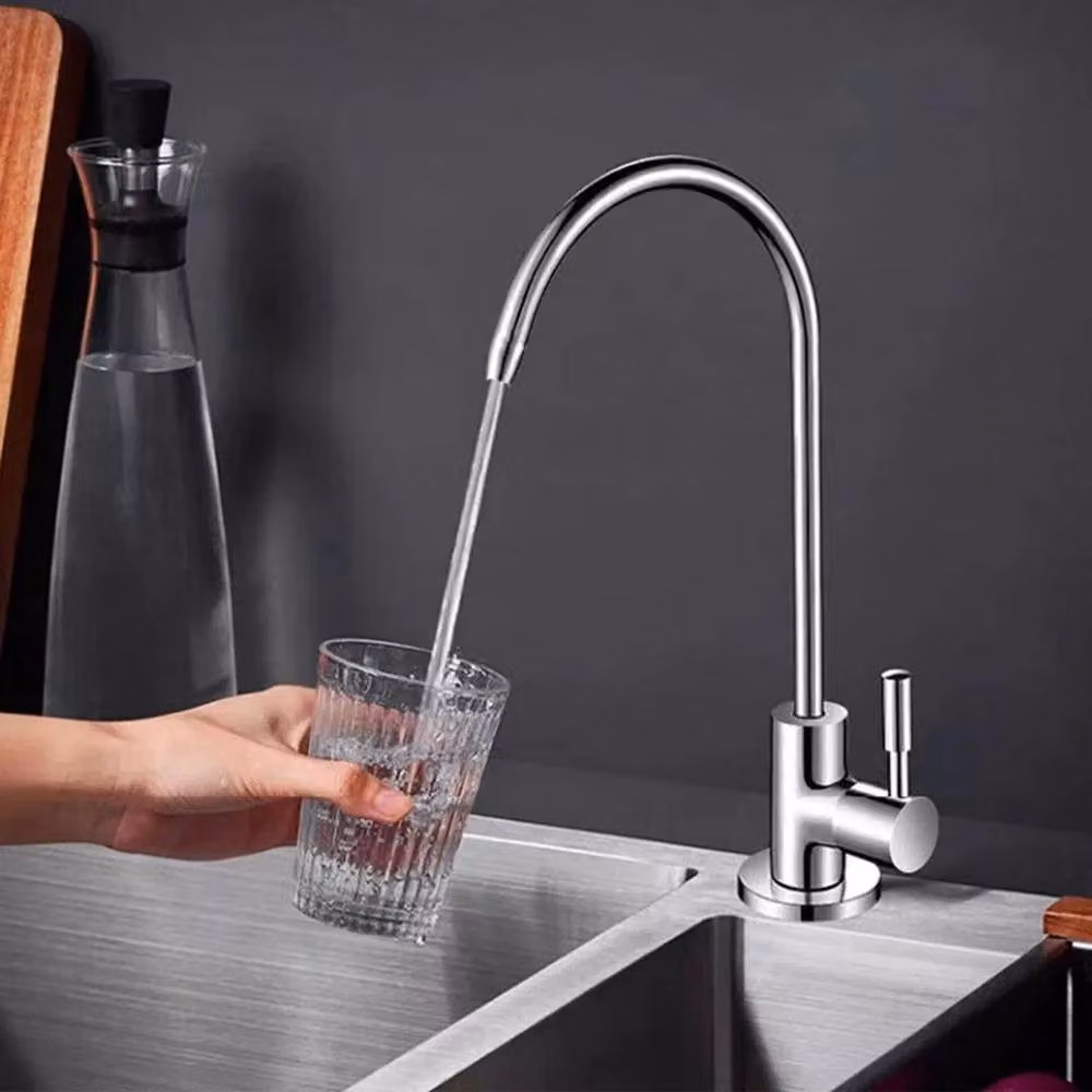 NESTLUNE 1/4 inch Mini Luxury Swan Neck Tap in Silver Zinc Alloy with Swivel Spout – 2