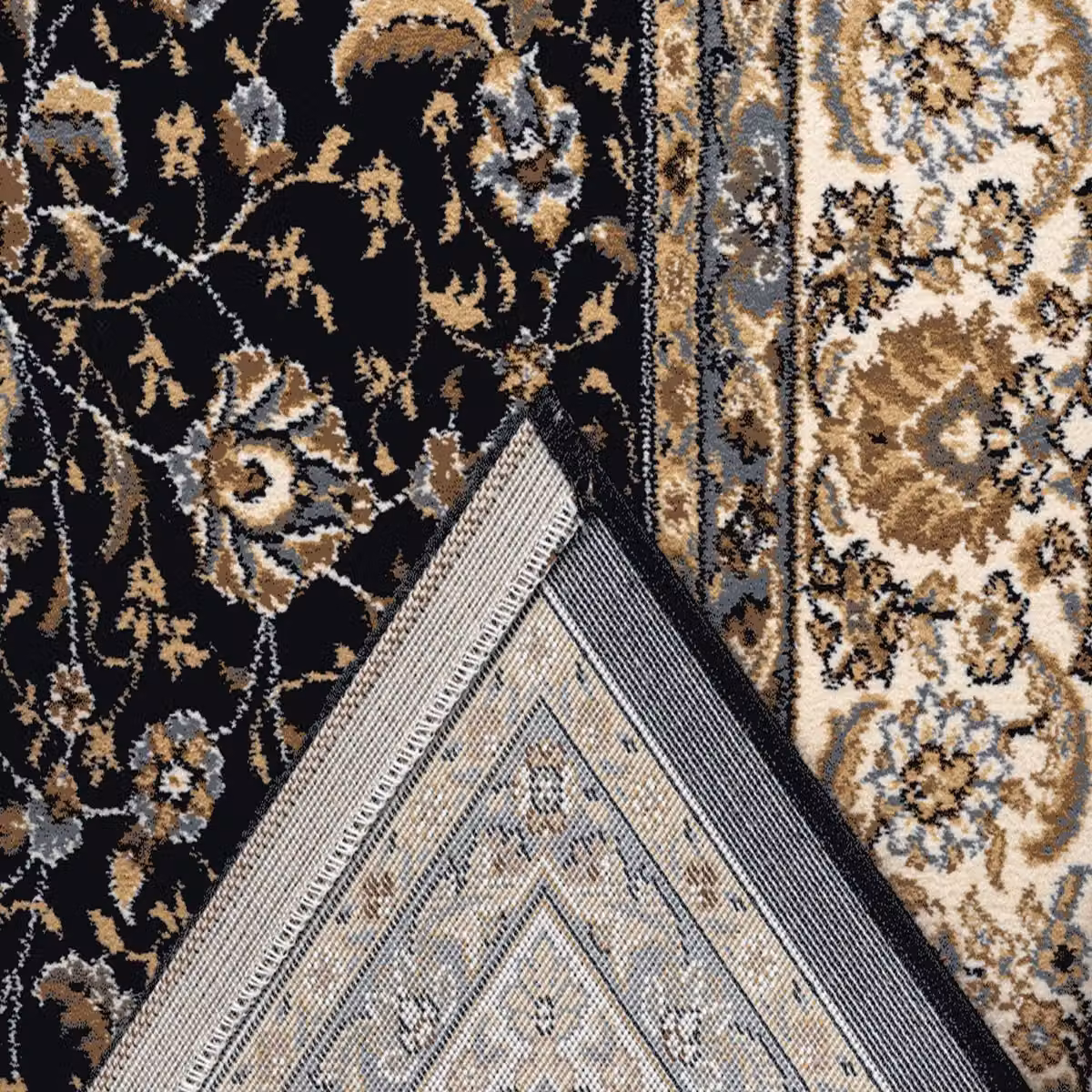 The Rug Shop UK Dark Blue Traditional Floral Machine Woven Easy Care Rug W: 160 cm, D: 230 cm – 4