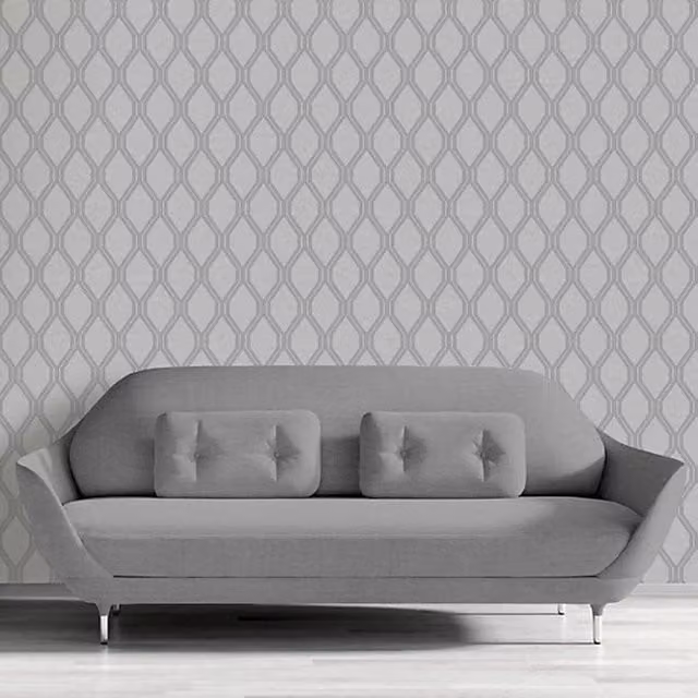 Nordara Diamond Lattice Geometric Abstract Grey Paper Wallpaper Roll