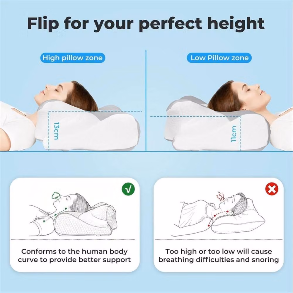 Nordara Orthopaedic Memory Foam Neck Pillow with Cervical Support in Grey – 3