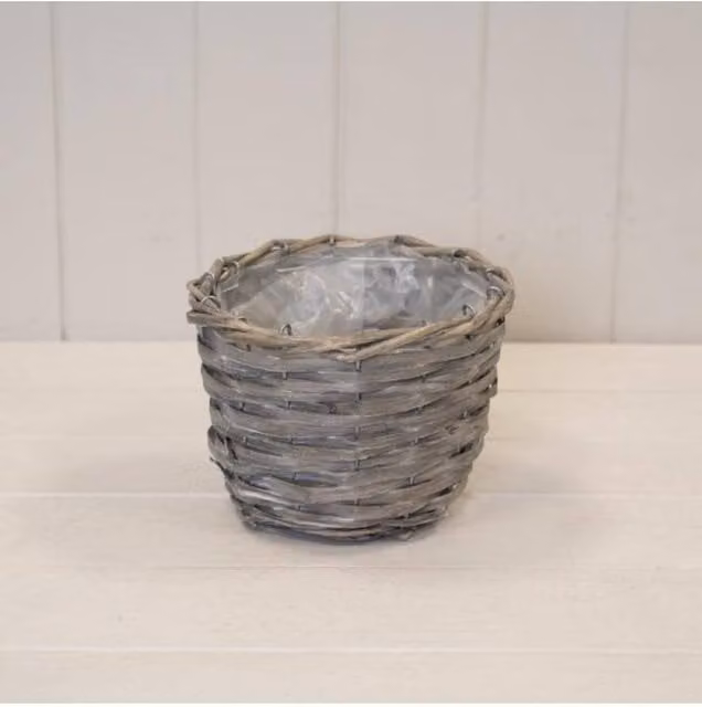 KDMD Rustic Grey Indoor Plant Pot, 12cm