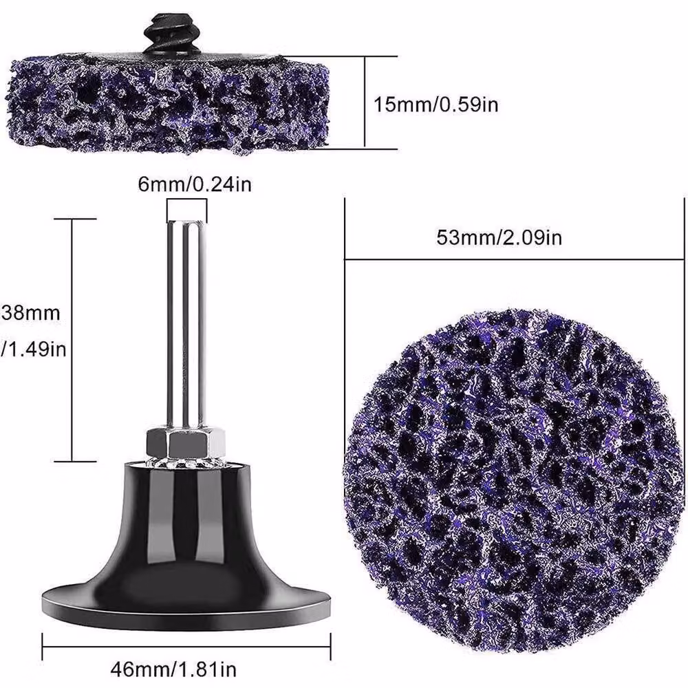 SPETLEK 11-Piece Purple Poly Strip Disc Wheel Set for Paint and Rust Removal on Metal – 2