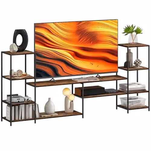 HOMCOM Industrial TV Unit in Brown for Televisions up to 60 Inches – 1
