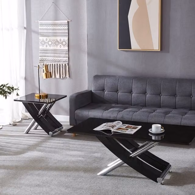 Modernique Carlo Top High Gloss MDF Side Table in Black