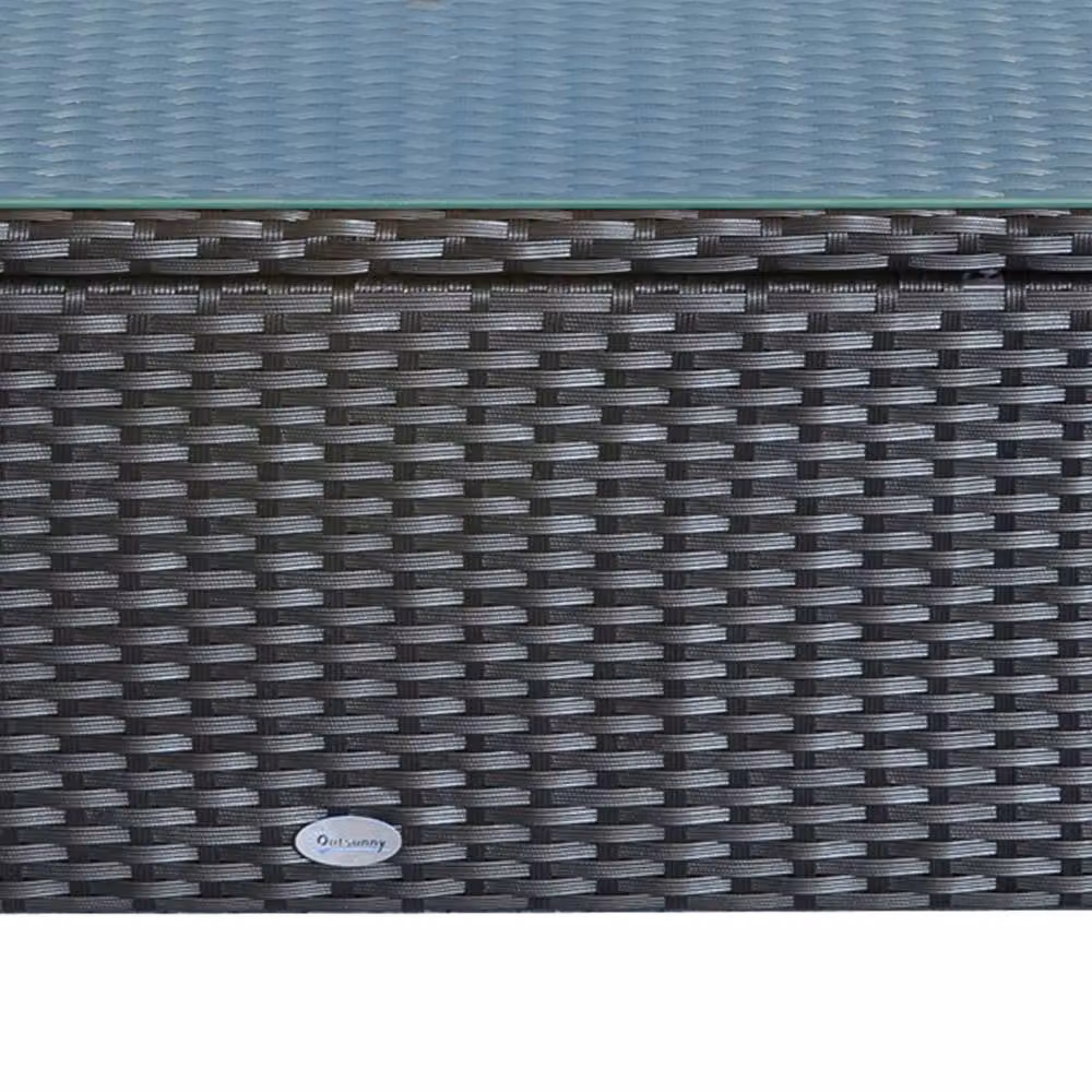 Wyld Haus Niyo Black Rattan Rectangular Outdoor Coffee Table with Tempered Glass Top – 5