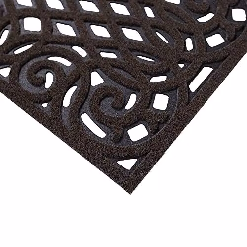 Nicoman Heavy Duty Rubber Outdoor Doormat, Brown, W: 60 cm, D: 40 cm, H: 1 cm – 6