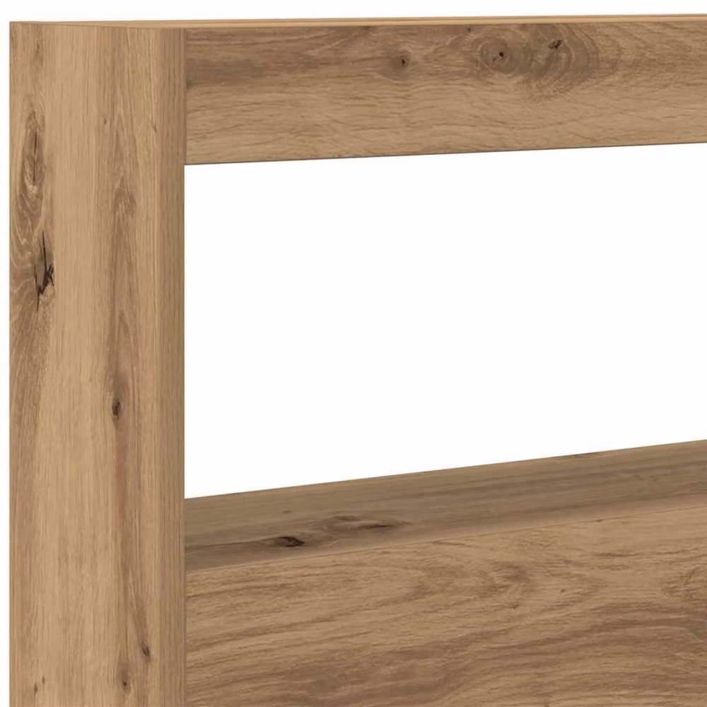 Berkfield Home Artisan Oak Headboard Cabinet with Integrated LED Lighting in Brown, W: 100 cm, D: 17 cm, H: 102 cm – 5