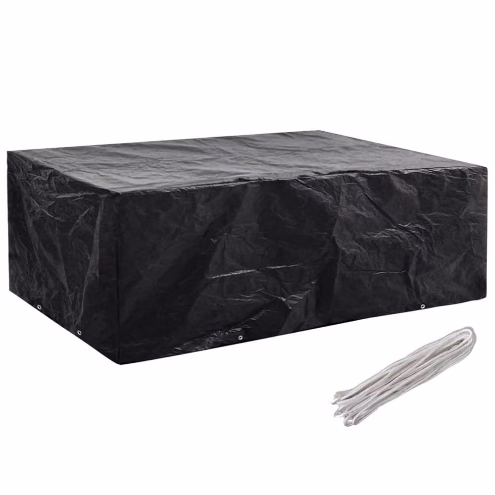 Berkfield Home Durable Garden Furniture Cover with 8 Eyelets, Black, W: 242 cm, D: 162 cm, H: 100 cm – 3