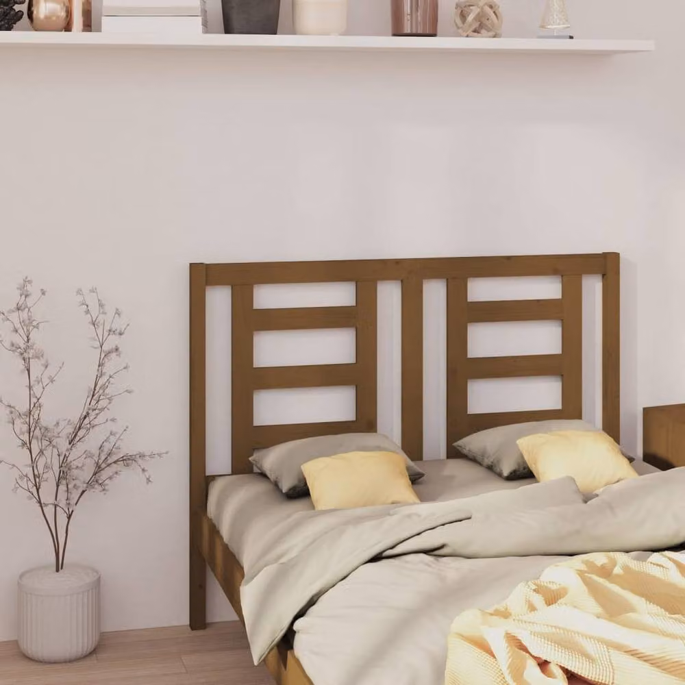 Berkfield Home Rustic Solid Wood Pine Bed Headboard in Honey Brown, W: 126 cm, D: 4 cm, H: 100 cm – 2
