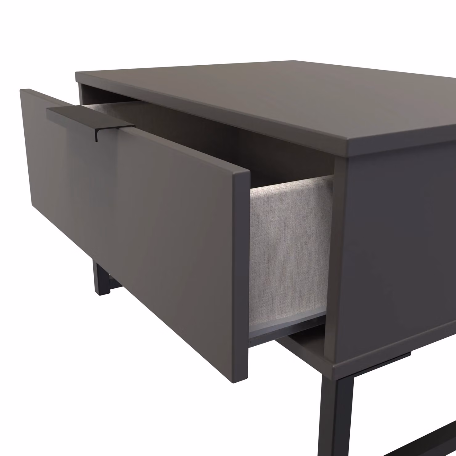 2 U Fuji Ready Assembled Wide Side Table with 1 Drawer in Dark Grey – 3