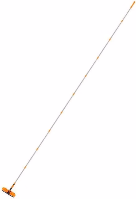 PAWNORA Orange 4.5m Telescopic Squeegee Cleaner with Scraper and Microfibre Head