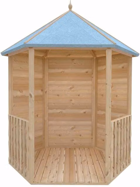 Shires Dip Treated Wooden Garden Gazebo Arbour with Seat in Light Brown