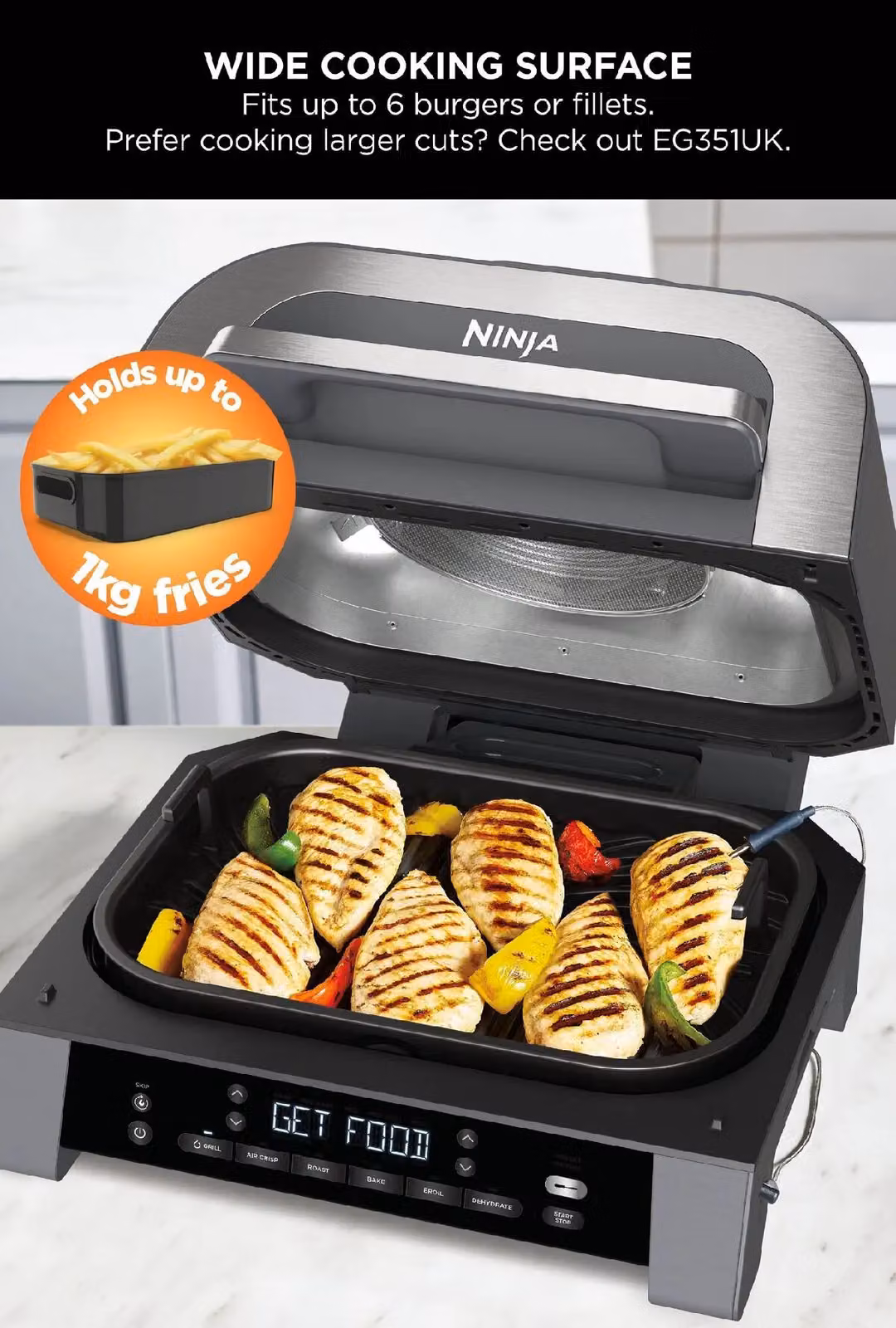 Ninja 6-in-1 MAX Grill and Air Fryer DG551 in Grey – 5