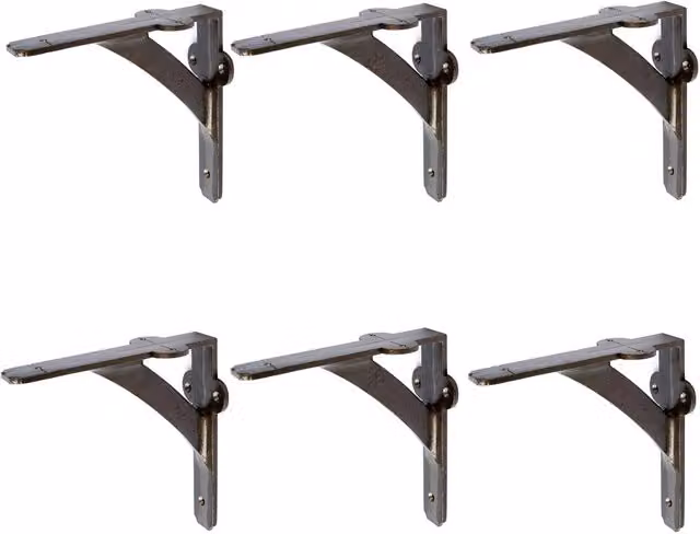 Hammer and Tongs Matt Grey Iron Shelf Bracket, Pack of 6 – 2