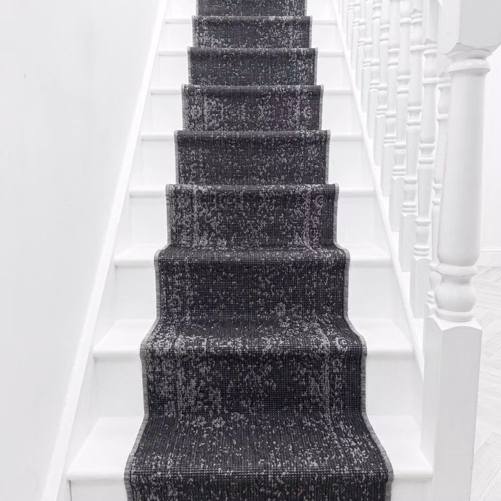 runrug Tapestry Stair Runner Carpet, Black, W: 60 cm, L: 480 cm – 4
