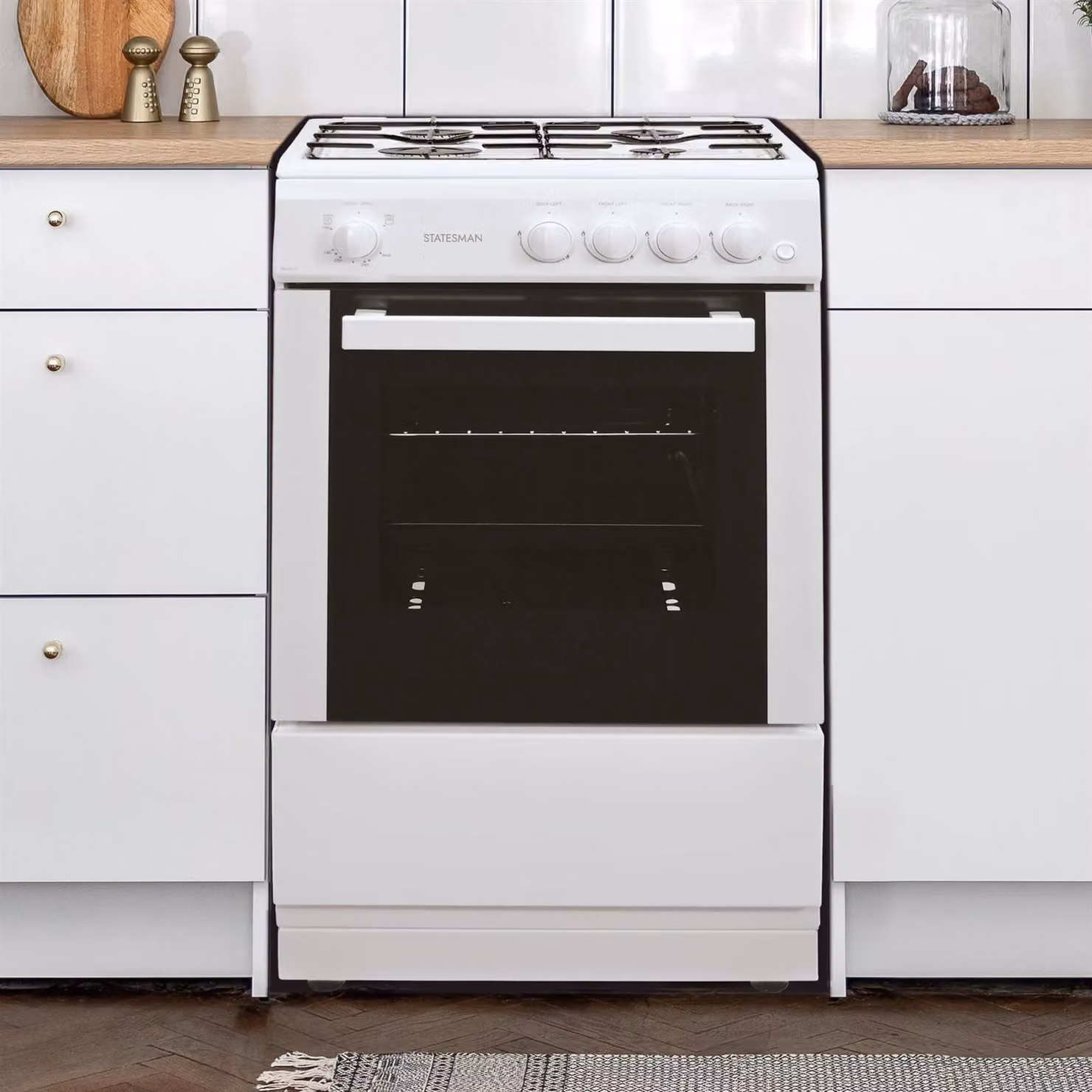 Statesman Single Cavity Freestanding Gas Cooker with Convection in White – 3