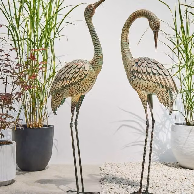 Wyld and Coco Brown Crane Figurine, Height: 106 cm