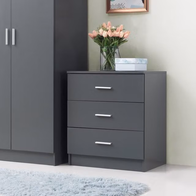 Timber Art Design Rio Costa 3 Drawer Chest in Grey – 1