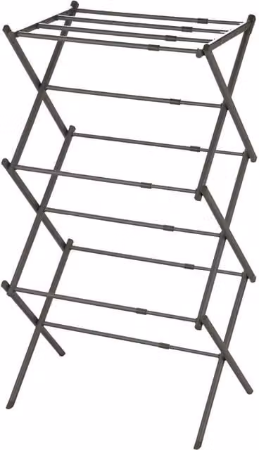 Ourhouse Foldable Extending Metal Airer in Anthracite Grey