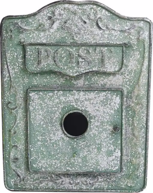 ALL CHIC Shabby Chic Green Metal Wall Mailbox