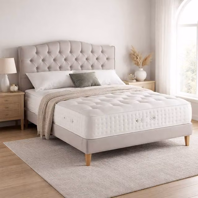 Aspire Regency 3000 Pocket Cashmere and Wool Hybrid Mattress, Medium Firm, White, W/D/H: 140 x 200 cm – 1