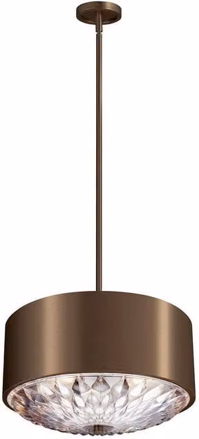 Elstead Botanic 4 Light Suspended Ceiling Pendant in Brass with Transparent Glass, E27