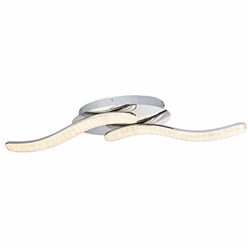 Globo Lighting Nabro Integrated LED Semi Flush Ceiling Light in Chrome and Silver – 1