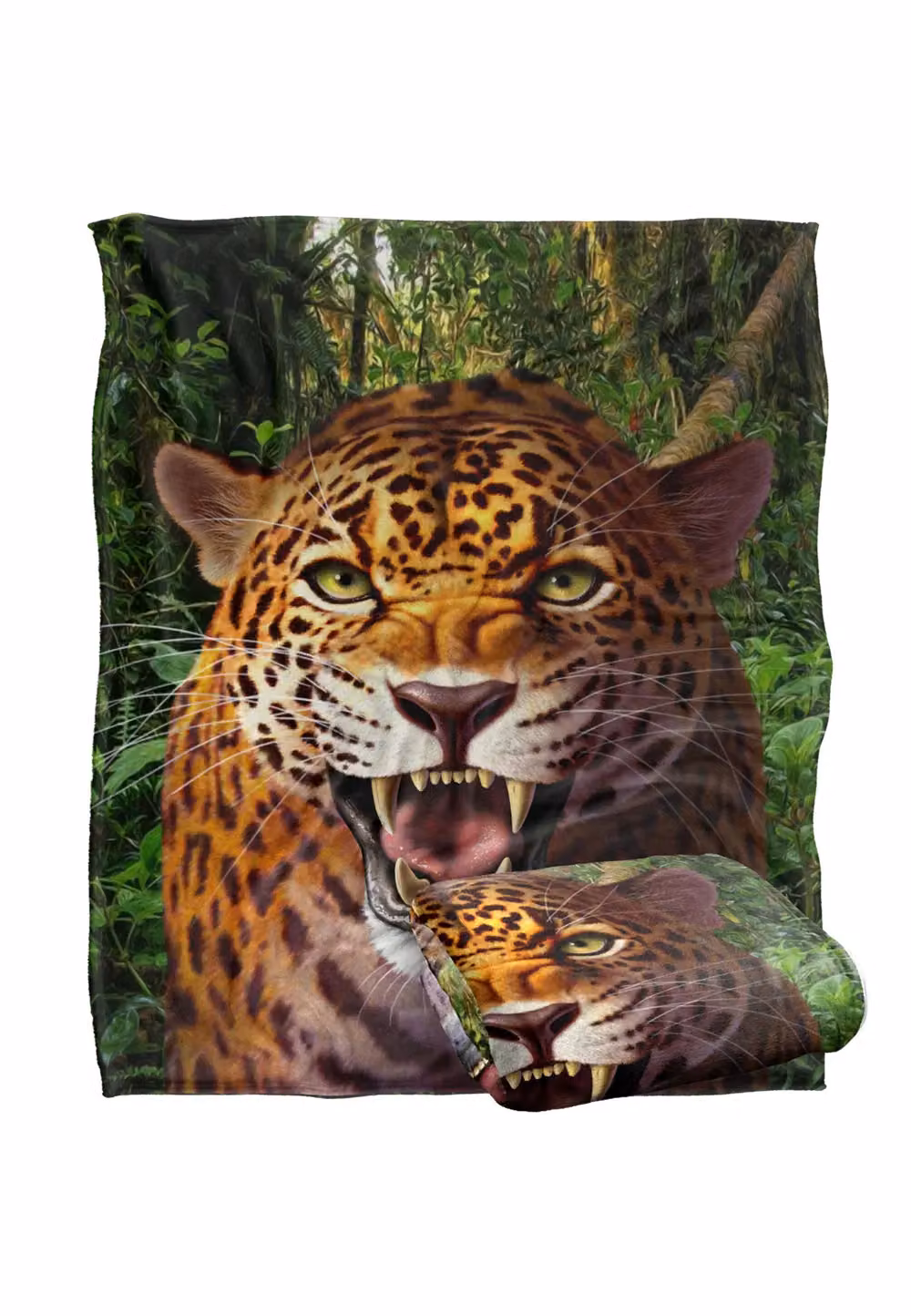 JQ Licensing JLo Leopard Hunting Silky Touch Super Soft Fleece Throw Blanket, White and Multicolour, W/D/H: 152 x 127 cm – 7