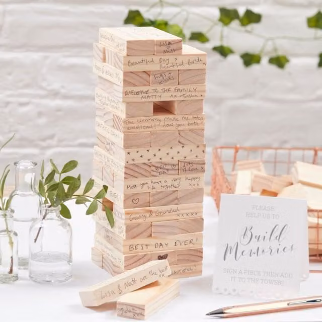 KDMD Memory Building Blocks Guest Book in Brown Wood