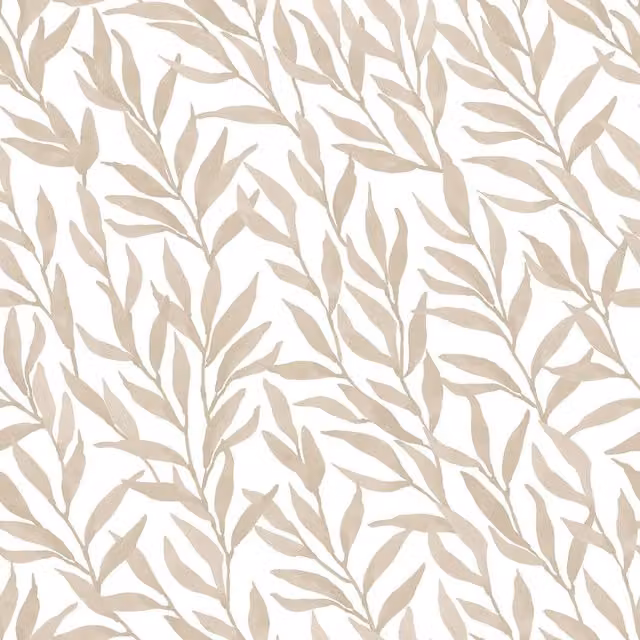 I Love Wallpaper Willow Leaf Botanical Floral Wallpaper in Natural Yellow and Beige