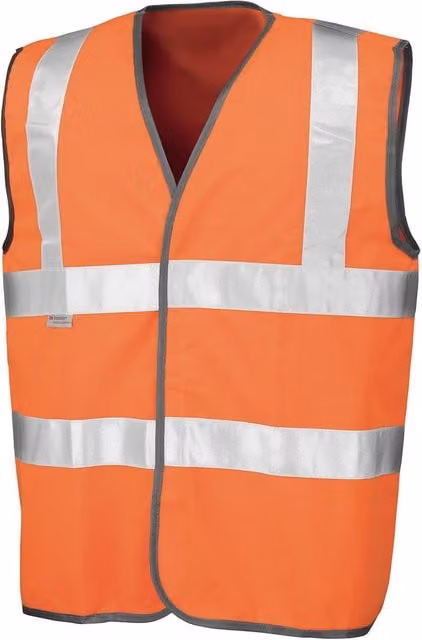 Result Mens SAFE-GUARD Class 2 Hi-Vis Safety Vest in Orange and Grey