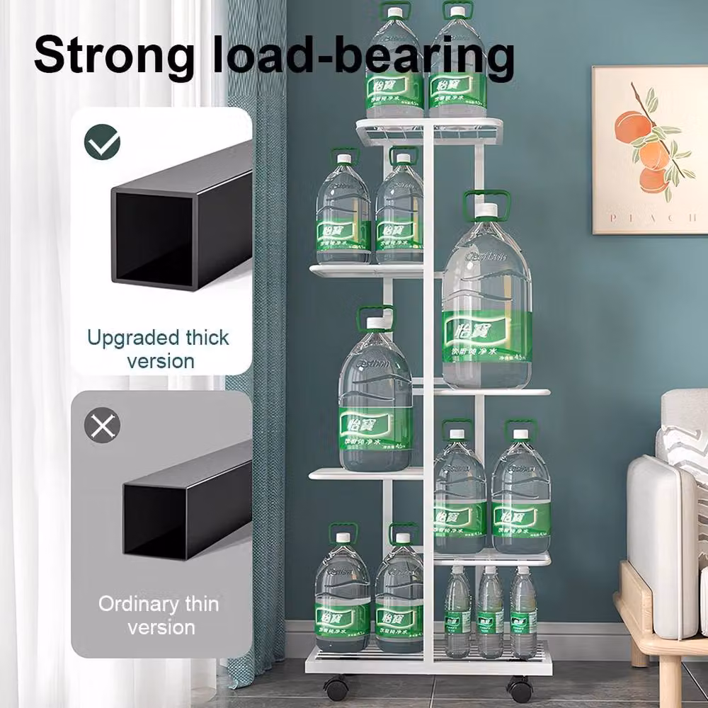 NESTLUNE 6-Tier Metal Plant Shelf Rack Display Stand in White, W/D/H: 100 x 15 x 15 cm – 3