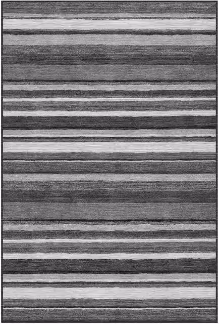 MCC Direct Modern Abstract Grey Microfibre Rectangular Rug, W: 200 cm, D: 280 cm