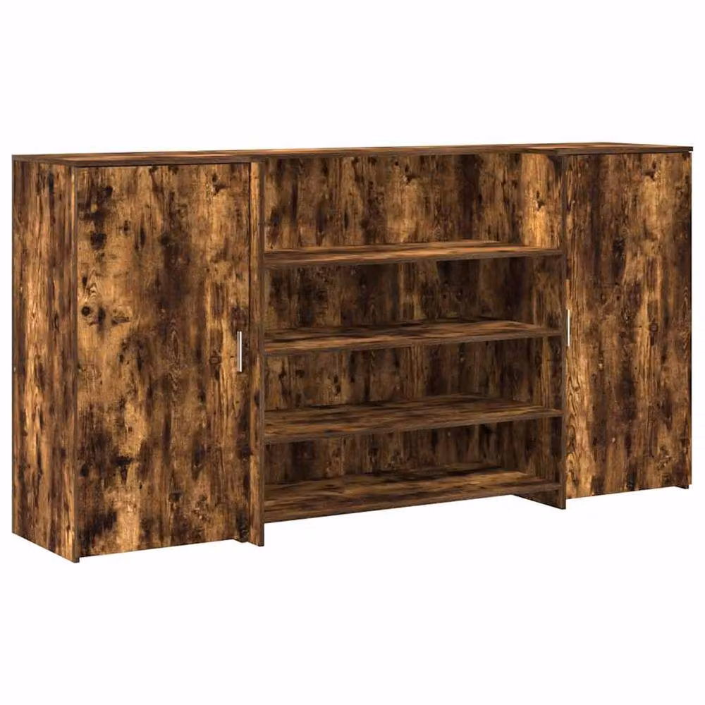 Berkfield Home Smoked Oak Reception Desk in Brown, W: 200 cm, D: 50 cm, H: 103.5 cm – 3