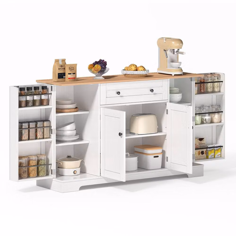 Matteo Modern Multifunctional Sideboard in White MDF – 3