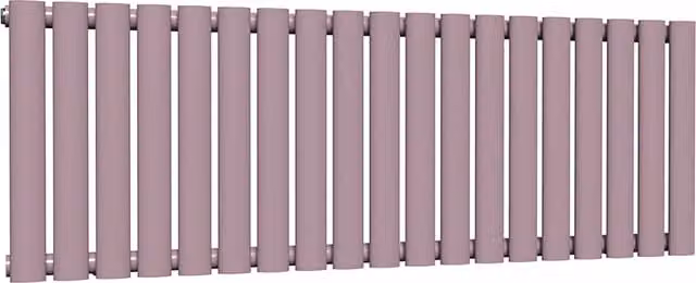 Lux Heat Oval Horizontal Single Radiator in Lavender Mist, W: 1140 mm, H: 400 mm, D: 40 mm