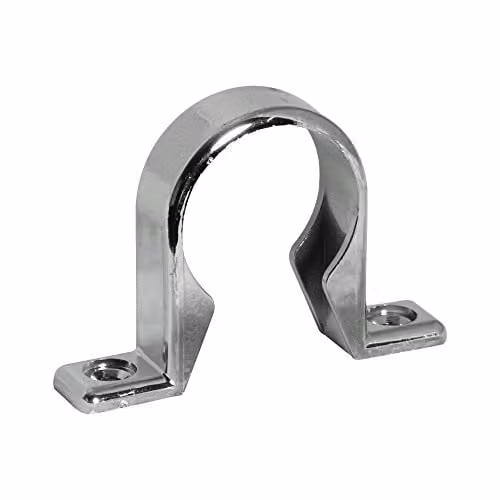 FloPlast CW35-40MM Chrome Style ABS Waste Pipe Clip, Silver (Pack of 3)