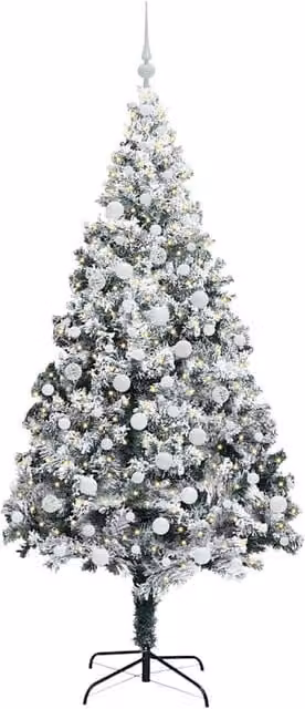 Berkfield Home Green Artificial Christmas Tree with 300 LEDs and Stand, Height: 180 cm